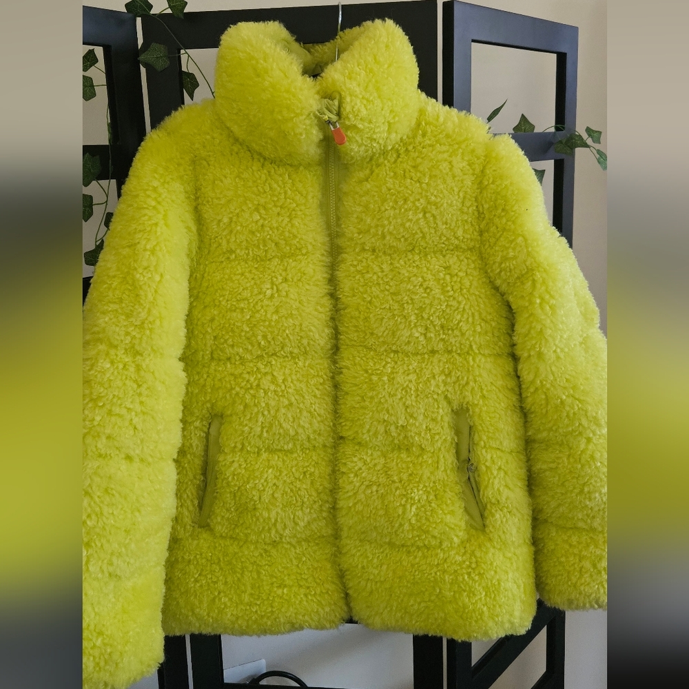 SAVE THE DUCK Yellow Sherpa Coat